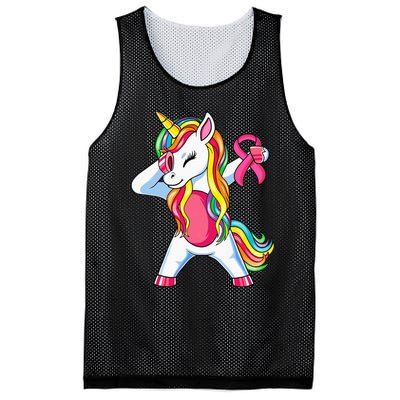 Pink Ribbon Unicorn Breast Cancer Awareness Mesh Reversible Basketball Jersey Tank