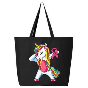 Pink Ribbon Unicorn Breast Cancer Awareness 25L Jumbo Tote