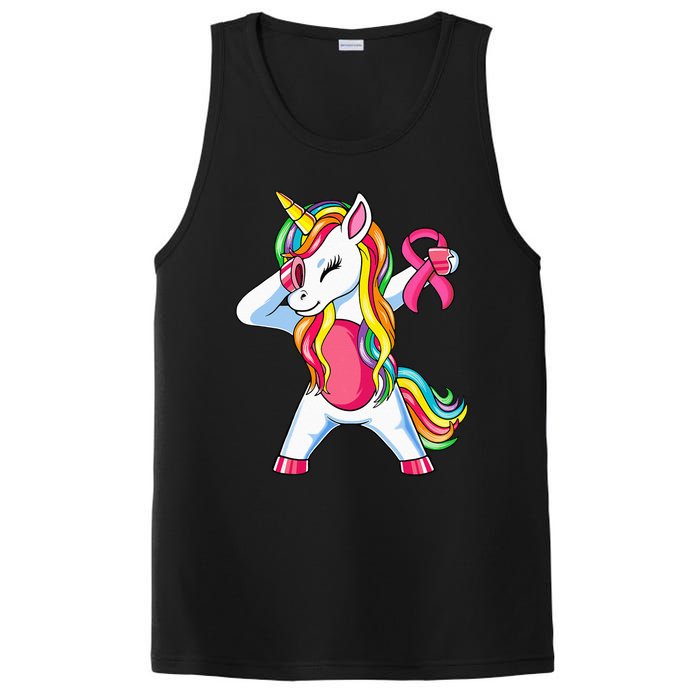 Pink Ribbon Unicorn Breast Cancer Awareness PosiCharge Competitor Tank