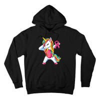 Pink Ribbon Unicorn Breast Cancer Awareness Tall Hoodie