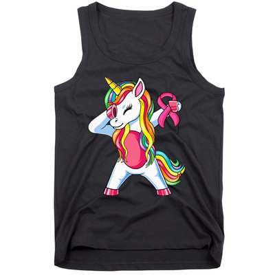 Pink Ribbon Unicorn Breast Cancer Awareness Tank Top