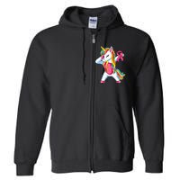 Pink Ribbon Unicorn Breast Cancer Awareness Full Zip Hoodie