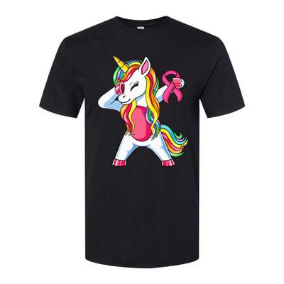 Pink Ribbon Unicorn Breast Cancer Awareness Softstyle CVC T-Shirt