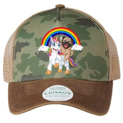 Pug Riding Unicorn Legacy Tie Dye Trucker Hat