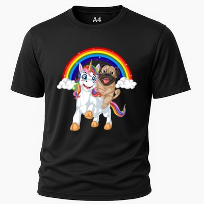 Pug Riding Unicorn Performance Shirt