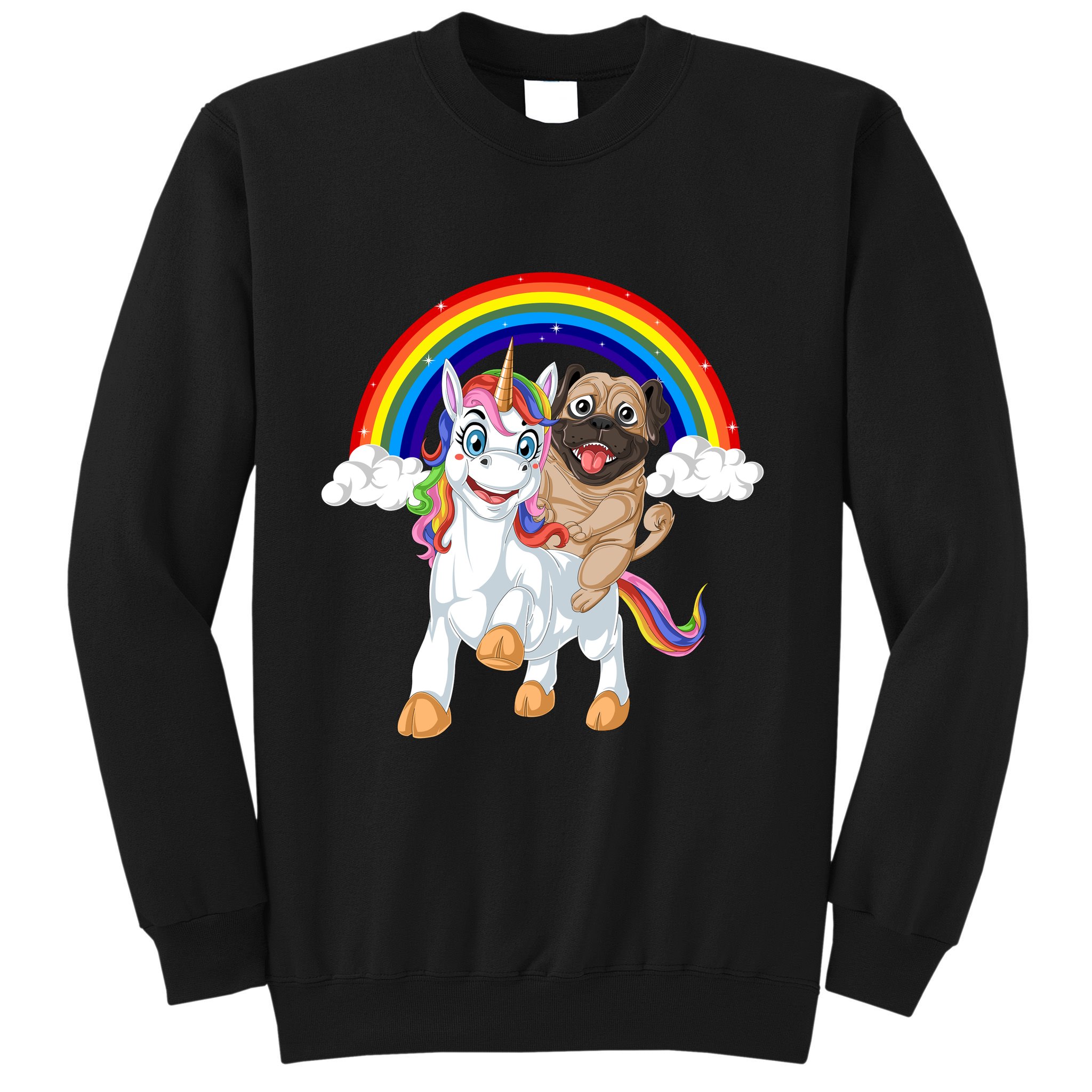 Pug Riding Unicorn Sweatshirt