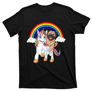 Pug Riding Unicorn T-Shirt