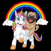 Pug Riding Unicorn Backpack