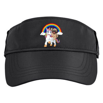 Pug Riding Unicorn Adult Drive Performance Visor