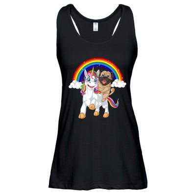 Pug Riding Unicorn Ladies Essential Flowy Tank