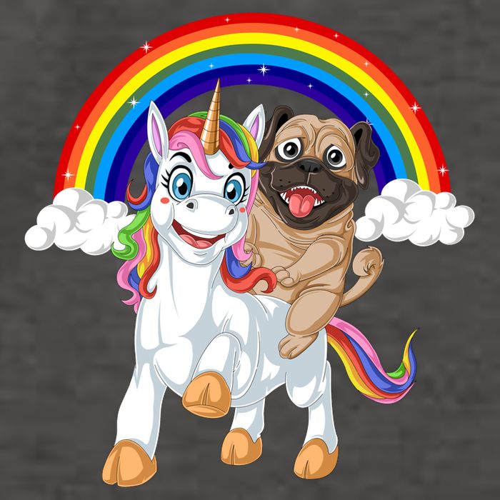 Pug Riding Unicorn Vector Backpack