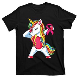 Pink Ribbon Unicorn Breast Cancer Awareness For T-Shirt