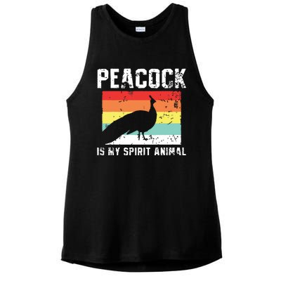 Peacock Retro Vintage Ladies PosiCharge Tri-Blend Wicking Tank