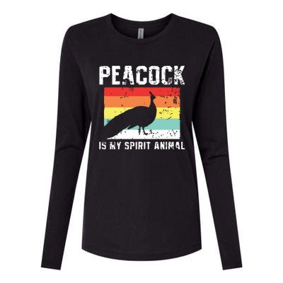 Peacock Retro Vintage Womens Cotton Relaxed Long Sleeve T-Shirt