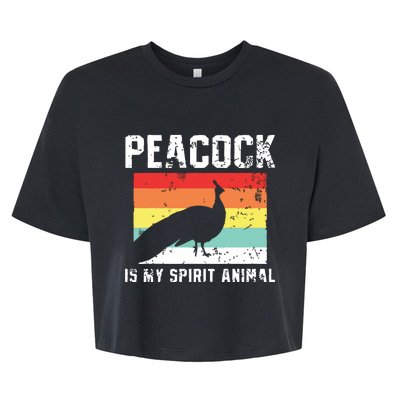 Peacock Retro Vintage Bella+Canvas Jersey Crop Tee