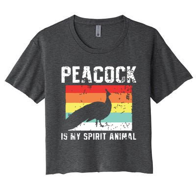 Peacock Retro Vintage Women's Crop Top Tee