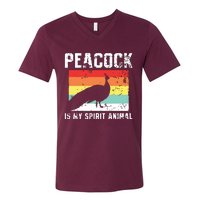 Peacock Retro Vintage V-Neck T-Shirt