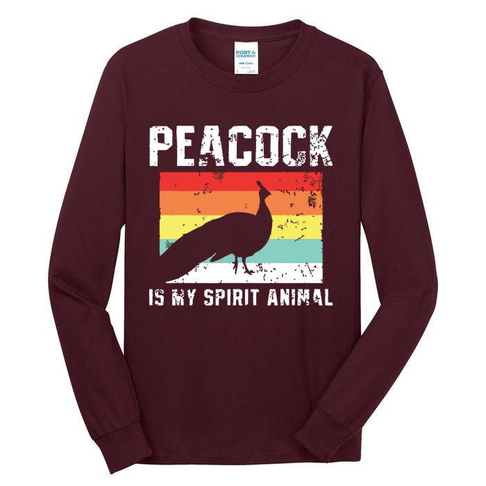 Peacock Retro Vintage Tall Long Sleeve T-Shirt