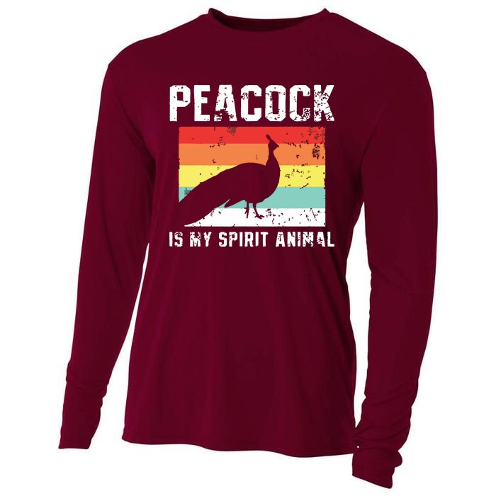 Peacock Retro Vintage Cooling Performance Long Sleeve Crew