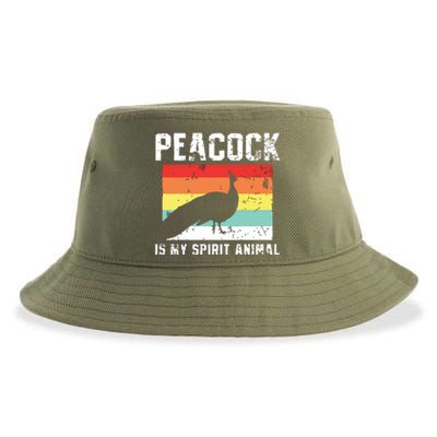 Peacock Retro Vintage Sustainable Bucket Hat