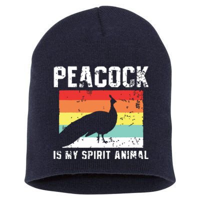 Peacock Retro Vintage Short Acrylic Beanie