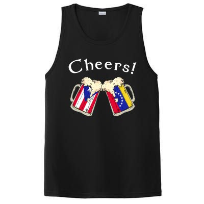 Puerto Rico Venezuela Flag Cheers Beer Grown Patriot Country Tank Top PosiCharge Competitor Tank