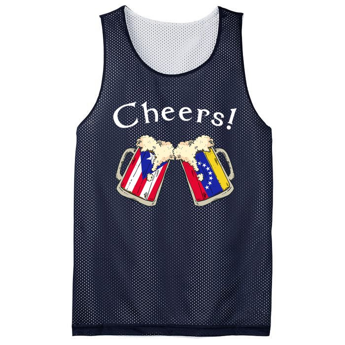 Puerto Rico Venezuela Flag Cheers Beer Grown Patriot Country Tank Top Mesh Reversible Basketball Jersey Tank