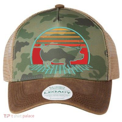 Pig Retro Vintage 80s Style Farm Animal Lover Gift Legacy Tie Dye Trucker Hat