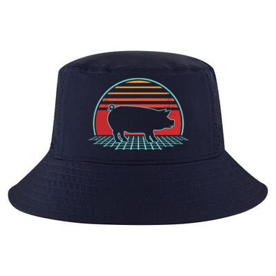 Pig Retro Vintage 80s Style Farm Animal Lover Gift Cool Comfort Performance Bucket Hat