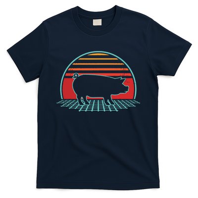 Pig Retro Vintage 80s Style Farm Animal Lover Gift T-Shirt