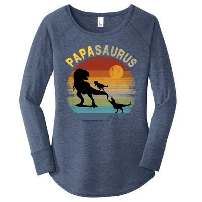 Papasaurus Retro Vintage Sunset Women's Perfect Tri Tunic Long Sleeve Shirt