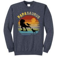 Papasaurus Retro Vintage Sunset Sweatshirt