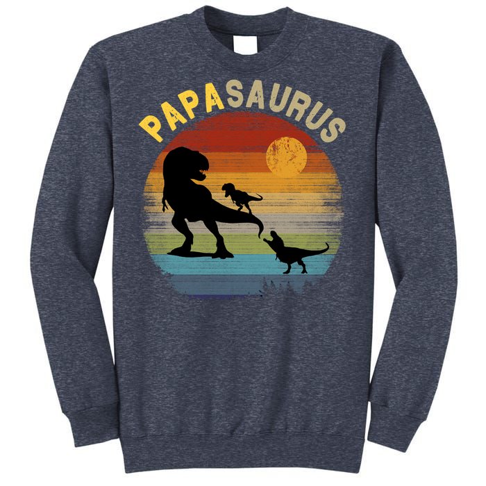 Papasaurus Retro Vintage Sunset Sweatshirt