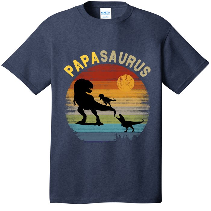 Papasaurus Retro Vintage Sunset T-Shirt