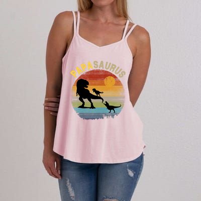 Papasaurus Retro Vintage Sunset Women's Strappy Tank