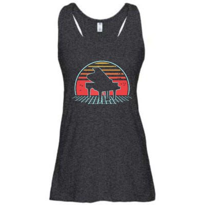 Piano Retro Vintage 80s Player Pianist Musician Gift Ladies Essential Flowy Tank