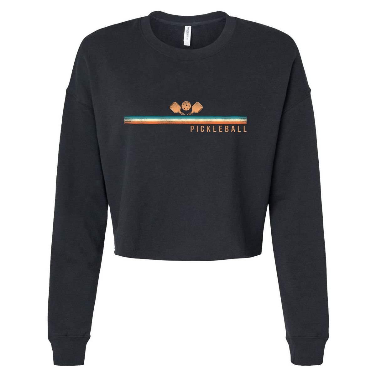 Pickleball Retro Vintage Pickleball Funny Gift Cropped Pullover Crew