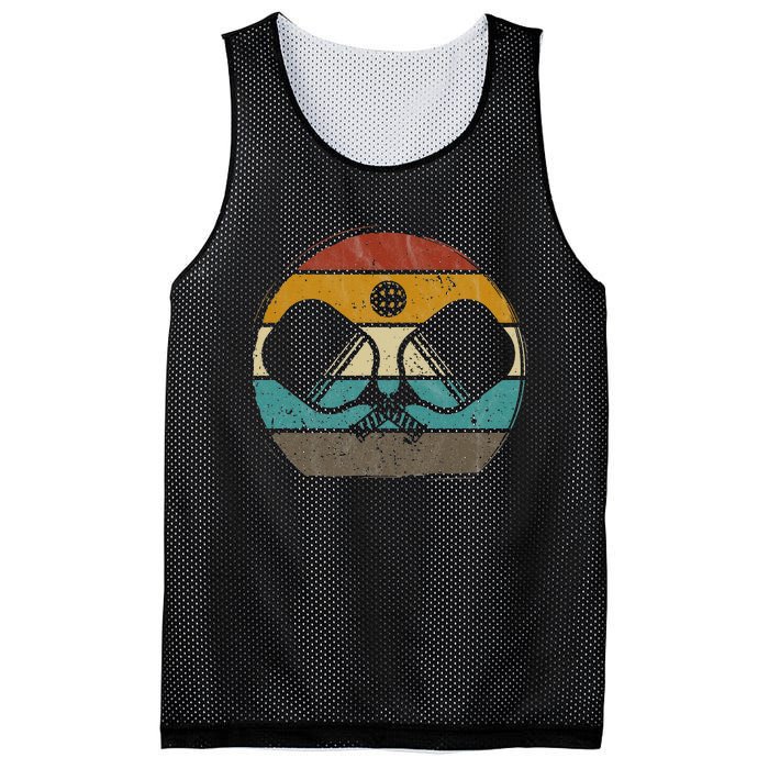 Pickleball retro vintage Pickleball paddles Sunset gift Mesh Reversible Basketball Jersey Tank