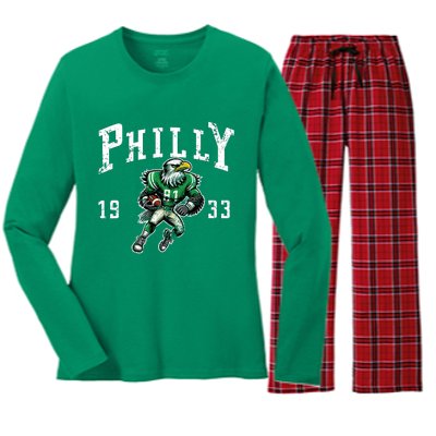 Philadelphia Retro Vintage Classic Pennsylvania Gift Women's Long Sleeve Flannel Pajama Set 