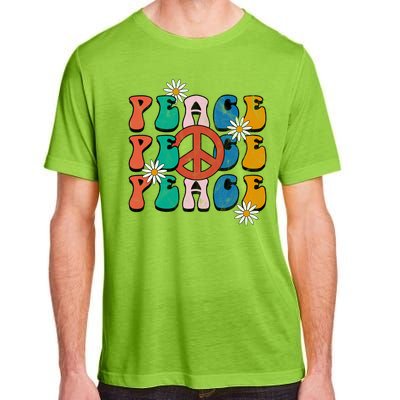 Peace Retro Vintage Sunflower Adult ChromaSoft Performance T-Shirt