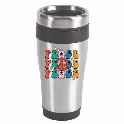 Peace Retro Vintage Sunflower 16oz Travel Tumbler
