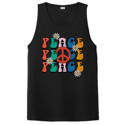 Peace Retro Vintage Sunflower PosiCharge Competitor Tank