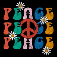Peace Retro Vintage Sunflower Tie-Dye T-Shirt