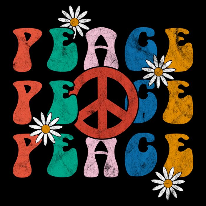 Peace Retro Vintage Sunflower Tie-Dye T-Shirt
