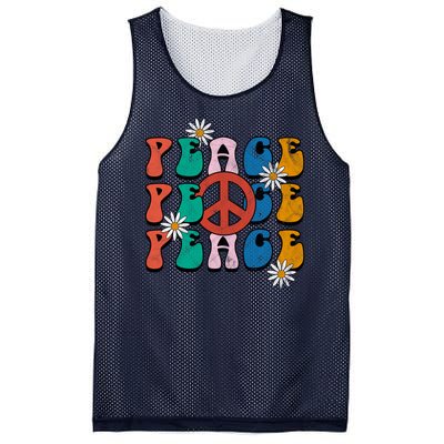 Peace Retro Vintage Sunflower Mesh Reversible Basketball Jersey Tank