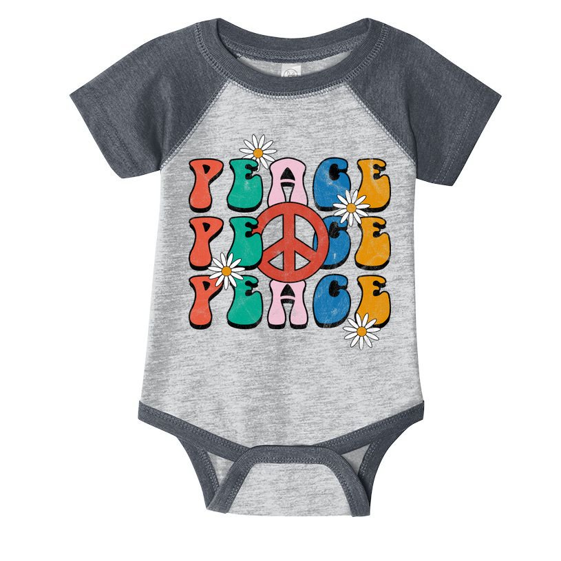 Peace Retro Vintage Sunflower Infant Baby Jersey Bodysuit