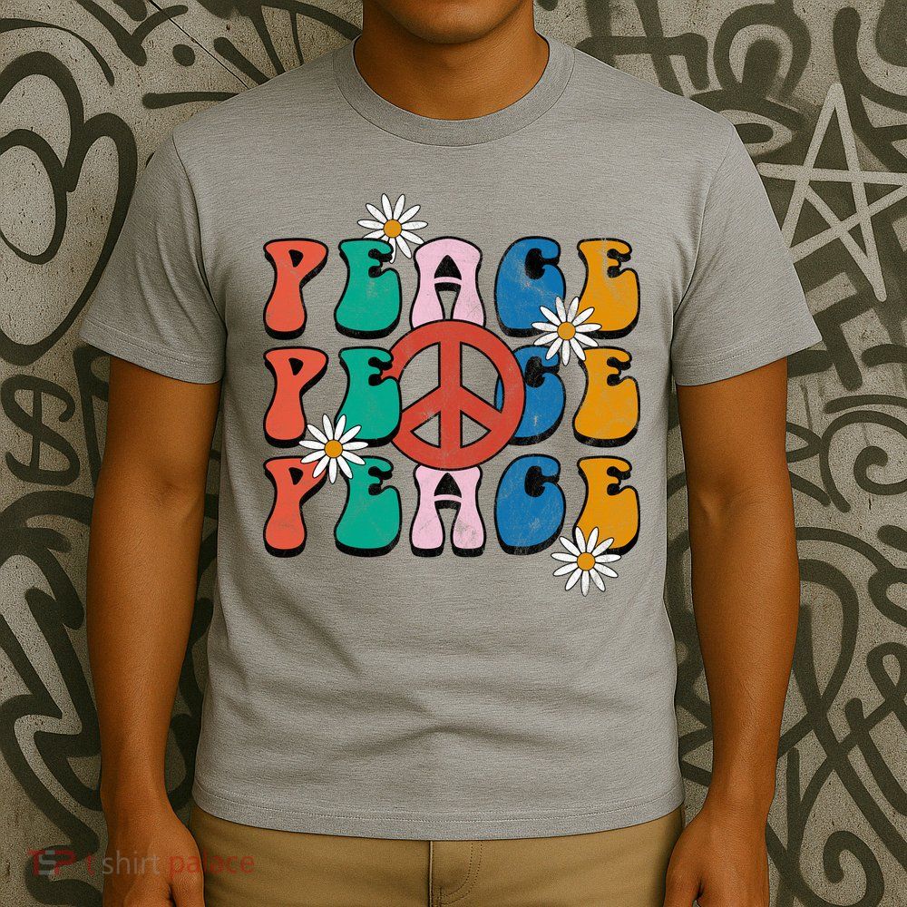 Peace Retro Vintage Sunflower T-Shirt