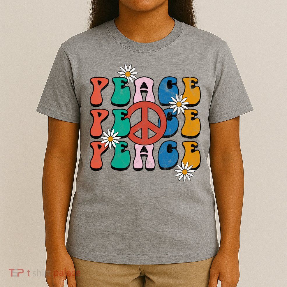 Peace Retro Vintage Sunflower T-Shirt