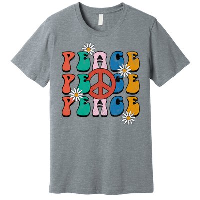 Peace Retro Vintage Sunflower Premium T-Shirt