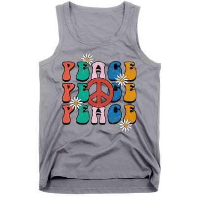 Peace Retro Vintage Sunflower Tank Top